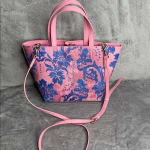 Elegant Pink and Blue Floral Mini Bag